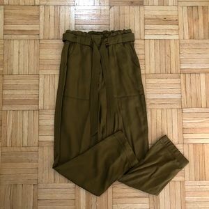 H&M Straight leg olive dress pants